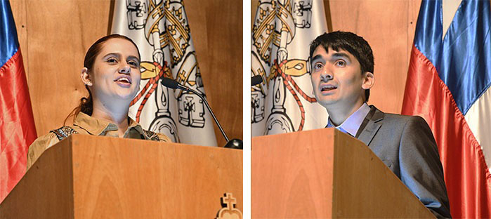 Fotos faciales de estudiantes UC diciendo discurso