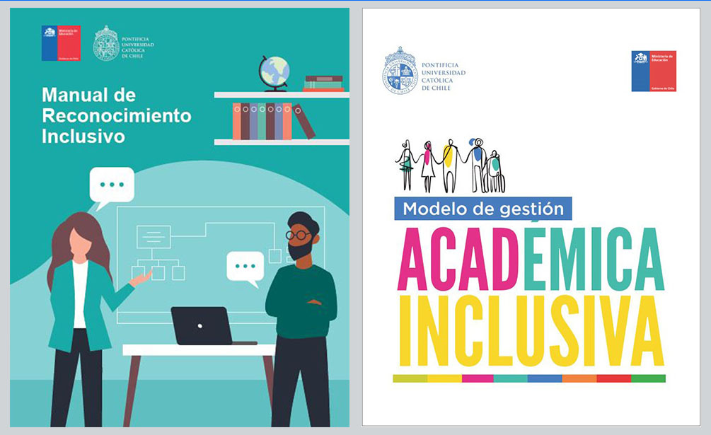 Imagen de las portadas de los documentos online "Manual Reconocimiento Inclusivo" y "Manual de Gestión Académica Inclusiva" 