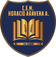 Logo del Liceo Horacio Aravena Andaúr, con el nombre del liceo, la comuna y un símbolo representativo. Este es uno de los liceos que acompaña el PACE UC.
